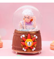 One Piece Luffy Figürlü Temalı Büyük Boy Püskürtmeli Müzikli Işıklı Kar Küresi (Beyaz)