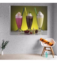 Popüler Üçlü Milkshake Kanvas Tablo