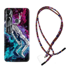 Tecno Spark 6 6 Go 8C 8 Pro 7 7 Pro Kılıf Boyun Asklı Rasta Silikon Astronot Signs 1753