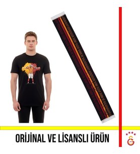 Galatasaray Lisanslı Icardi T-Shirt ve Siyah Çizgili Şal Atkı