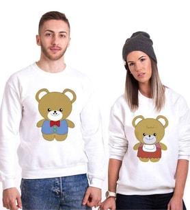 Tshirthane Ayıcık Sevgili Kombinleri Sweatshirt Kombini (Tek Ürün Fiyatıdır.)