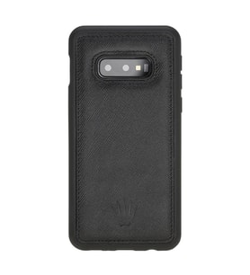 SAMSUNG S10E SAFFIANO SİYAH LEATHER KILIF
