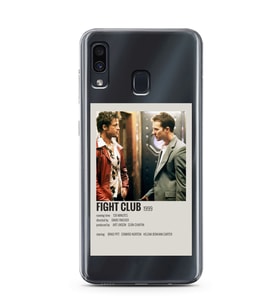 Samsung Galaxy A20/A30 Uyumlu Fight Club Minimalist Poster Desenli Şeffaf Telefon Kılıfı