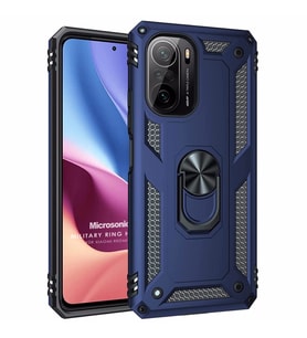Microsonic Xiaomi Redmi K40 Pro Kılıf Military Ring Holder Lacivert