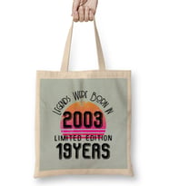 2003 Birthday Gift - Made, Born in 2003 Gift - 19 Year Old Birthday Gift    Vintage Style Bez Çanta Uzun Saplı