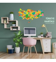 S.T. TÜRKİYE HARİTASI BÜYÜK RENKLİ ŞEFFAF 150CM-87CM