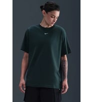 Nike Sportswear Organic Cotton Loose Fit T-shirt Kadın Nakış Swooslu Bol Kesim Tişört Koyu Yeşil