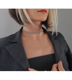 Top Zincir Model Örme Çelik Zincir Konsept Silver Gold Altın Kaplama Renk Kolye (Gümüş)