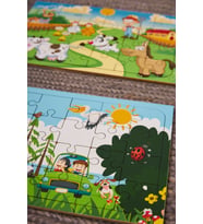 Okul Öncesi Başlangıç Yapboz Çiftlik ve Hayvanlar Diyarı Ahşap Puzzle Set