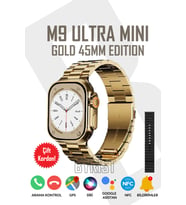 Byrist Watch Ultra Series M9 Ultra Mini Gold 45mm Full Ekran 2023 Altın Rengi Üç Kordon Akıllı Saat