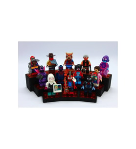 ART3 Oyuncak Uyumlu 12'li Minifigür Sergileme Standı - 3 Katlı Dekoratif Koleksiyon Rafı (Siyah)