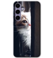 Galaxy S24 Kılıf HD Desen Baskılı Kılıf - Kedi Bakışı