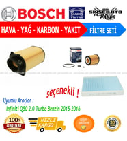 Bosch Filtre Bakım Seti Infiniti Q50 2.0 Turbo Benzin 2015-2016 Hava + Yağ F. + Polen Filtre Blue Print
