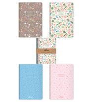 4'lü Flower Garden Defter Seti Çizgisiz 13x20