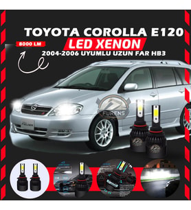Toyota Corolla E120 2004-2006 Uzun Far Uyumlu Şimşek Etkili Led Xenon Light Series HB3