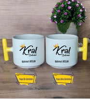 Kral Babam Kupa Bardak T Sarı Kulplu Babaya Hediye Babalar Günü Hediyesi