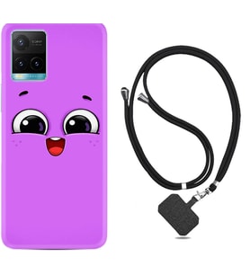 Vivo Y11S Y21S Y20 Y20S Y70 Kılıf Boyun Askılı Silikon Purple Sweety 1717