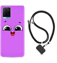 Vivo Y11S Y21S Y20 Y20S Y70 Kılıf Boyun Askılı Silikon Purple Sweety 1717