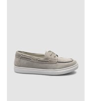MonaMae %100 Hakiki Deri Gri Süet Kadın Loafer