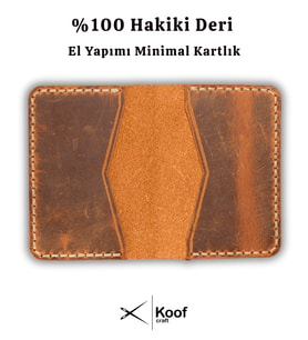 Koof Craft Slim Duo Hakiki Deri Kartlık – %100 Gerçek Deri, El Yapımı Minimal Kartlık, Ultra İnce Erkek Kartlık, Hediyelik Deri Cüzdan (Camel)