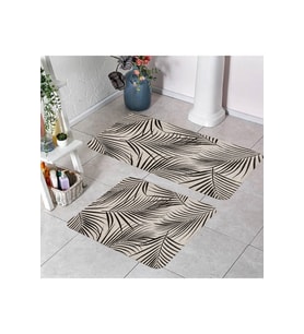 Rovigo Home Dijital Baskılı 2'li Banyo paspas Takımı RVG5134 (Bej)