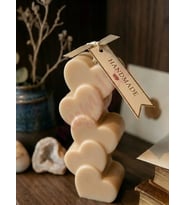 Mumelia Candles Kalp Kalbe Form - Doğal Soya Dekoratif Mum - Krem