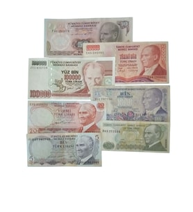 6. 7. Emisyon Kağıt Koleksiyon Para. Antikalar Hobi Hediye Darpane Türk Lirası