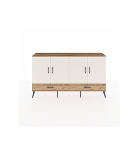 Arges Konsol 6 Raflı 2 Çekmeceli 4 Kapaklı 176x30x99 Çam-Aytaşı/Çam
