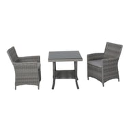 Zenit Dedikodu Balkon Bahçe Takımı  1+1+ Sehpa   Rehome (Gri - Ekru)
