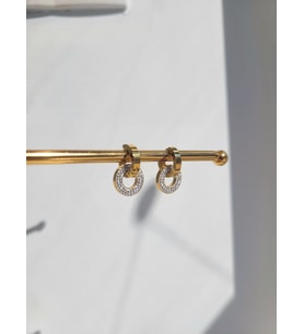 Kadın Paslanmaz Çelik Halka Sarkıtlı Yuvarlak Küpe (Gold)