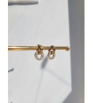 Kadın Paslanmaz Çelik Halka Sarkıtlı Yuvarlak Küpe (Gold)