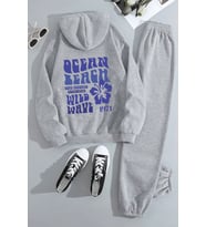 Ocean Beach Baskılı Eşofman Takımı (Gri)