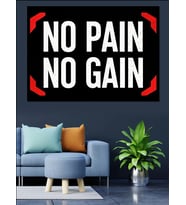 No Pain No Gain Motivasyon Dekoratif Kanvas - Mdf Ahşap Tablo