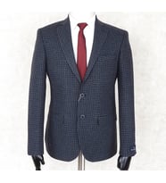JAN CARLUCCİ Yünlü Erkek Regular Fit Mono Yaka Lacivert Drop 4 Tek Ceket