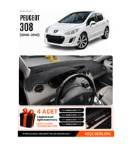 PEUGEOT 308 (2008-2014) Uyumlu Torpido Örtüsü Torpido Kılıfı - Siyah