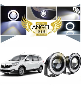 Dacia Lodgy Uyumlu, Universal Mercekli Led Angel Sis Farı, 76mm Beyaz Renk