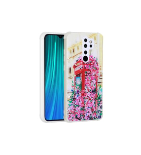 Xiaomi Redmi Note 8 Pro Uyumlu Kılıf Simli Desenli Kamera Korumalı Parlak Zore Popy Kapak
