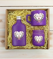BK Gift Kişiye Özel İsimli DTF Anne Temalı Mor Kahve Fincanı & Kolonya & Mum Hediye Seti-5, Anneye Hediye, Anneler Günü Hediyesi