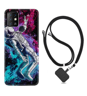 INFINIX Hot 8 9 10 11S Hot 10 Play 10T Kılıf Boyun Askılı Silikon Astronot Signs 1753