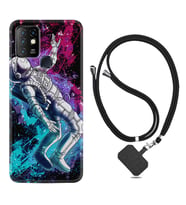 INFINIX Hot 8 9 10 11S Hot 10 Play 10T Kılıf Boyun Askılı Silikon Astronot Signs 1753