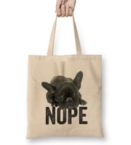 French Bulldog Nope 01 Bez Çanta Uzun Saplı
