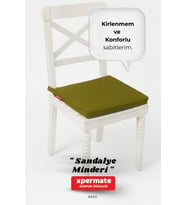 XPERMATE Fermuarlı Sandalye Minderi Su İtici Kumaş 40x40 cm Sünger Sandalye Minderi Bağcıklı (Yeşil)