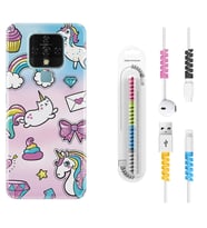 Tecno Camon 16 18P Pova 3 Pova Neo Kılıf Kablo Koruma Spiral Silikon Unicorn Mektup 1800