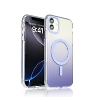 Apple iPhone 11 Uyumlu Kılıf M-safe Şarj Özellikli Transparan Renk Geçişli Zore Toros Kapak (Lila)