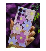 Samsung Galaxy S23 ULTRA Uyumlu Pastel Renkli Çiçekler Desenli Şeffaf Telefon Kılıfı