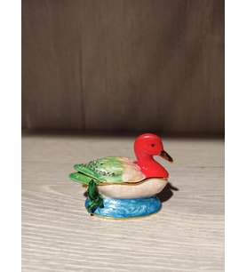 Swarovski Taşlı Ördek Mücevherlik / Dekoratif Biblo (Beyaz)
