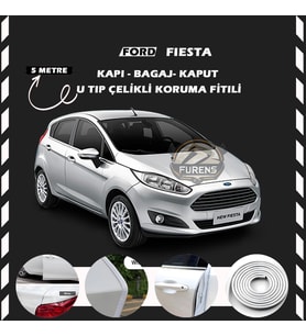 Ford Fiesta Oto Araç Kapı Koruma Fitili 5metre Parlak Beyaz Renk