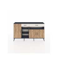 Arges Konsol 5 Raflı 2 Çekmeceli 3 Kapaklı 176x30x99 Antrasit-Çam/Aytaşı