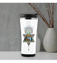 Kamp ve Doğa Temalı İsme Özel Termos Mug (Beyaz)