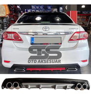 Toyota Corolla 2007-2012 Difüzör Arka Tampon Eki 4 Egzoz Çıkışlı Gri Lüx Tip